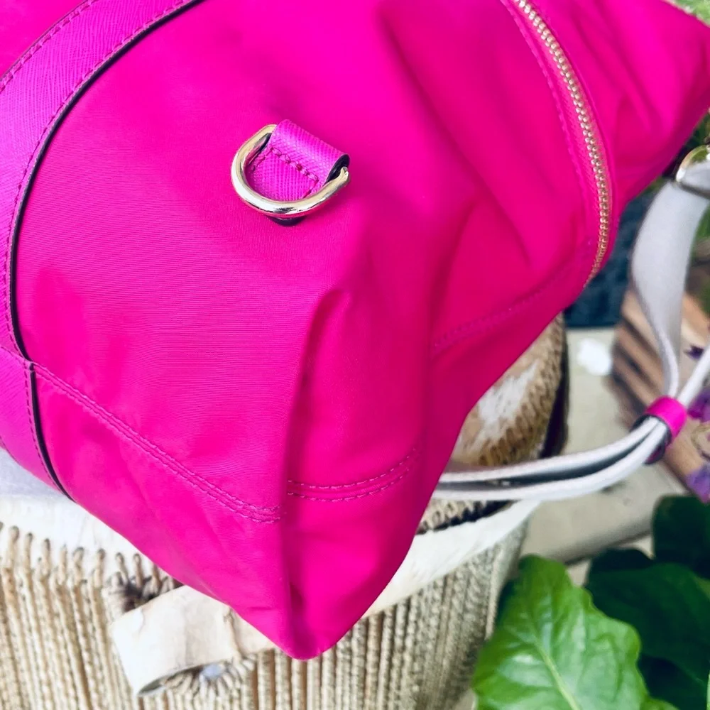 RARE Magenta Pink HENRI BENDEL Large Jetsetter Leather Convertible Backpack Bag - Picture 9 of 16